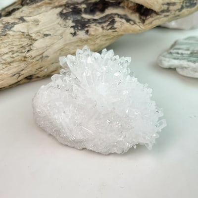 擋煞平安/改善磁場-《頂級旺花白水晶簇原礦擺件》62