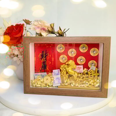 招財/貴人/開運-《馬年發財銅馬相框擺件》4