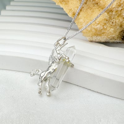 頂級白水晶/雙尖靈擺-《雙尖激光柱獨角獸項鍊》6