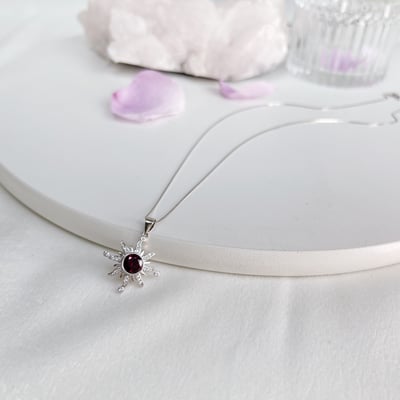 紫紅石榴石太陽項鍊5