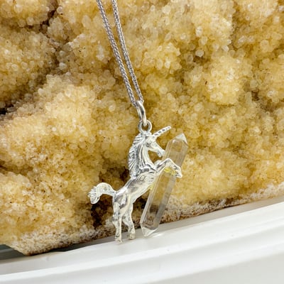 頂級白水晶/雙尖靈擺-《雙尖激光柱獨角獸項鍊》3