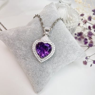 愛心全美紫水晶項鍊3