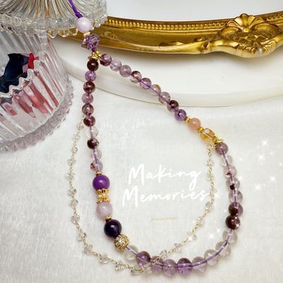 貴人/事業/擋煞-《雙尖紫晶·紫幽靈長珠鍊吊飾》3