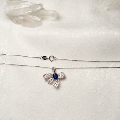 蝴蝶結藍寶項鍊6