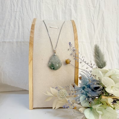 化解煞氣/福氣喜樂-《冰種飄花彌勒佛項鍊》1