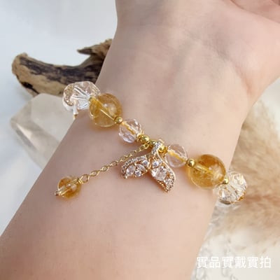 招財/正能量-《黃水晶白晶魚尾配飾手鍊》5
