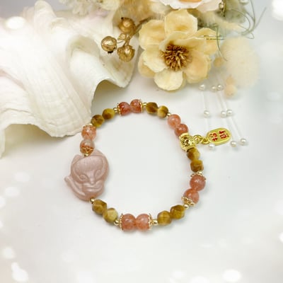 桃花貴人/好運財富-《橙月光狐狸金太陽金虎眼手鍊》3