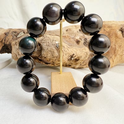 擋煞/避邪/防小人-《17.5mm墨西哥彩虹黑曜手珠》5