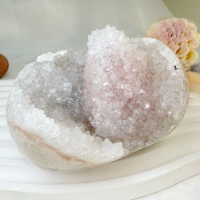 聚財聚氣/水晶能量-《原礦仙人掌白晶鎮》2