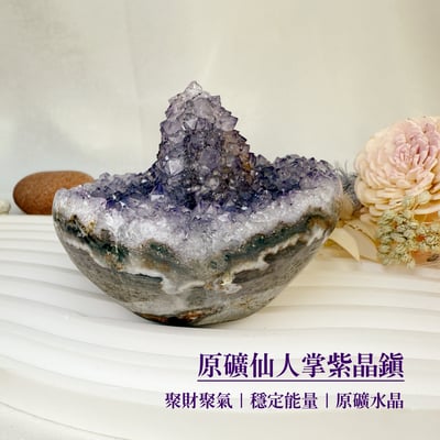 聚財聚氣/水晶能量-《原礦仙人掌紫晶鎮》1
