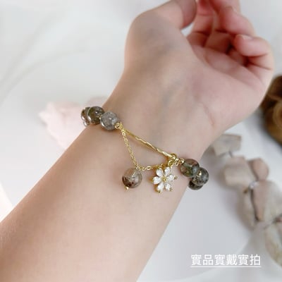 招財/事業-《鑽花綠幽靈水晶手鍊》5
