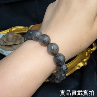 財富/擋煞/能量-《13mm黑銅鈦水晶手鍊》6