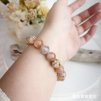 好氣色/磁場循環/招財-《11mm櫻花瑪瑙手鍊》6