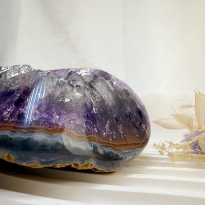 聚財聚氣/淨化磁場-《開口笑原礦紫晶鎮擺件》3