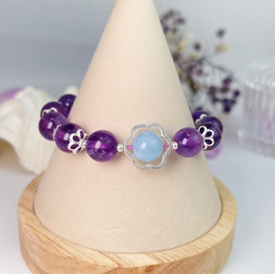 花朵紫水晶海藍寶手鍊4