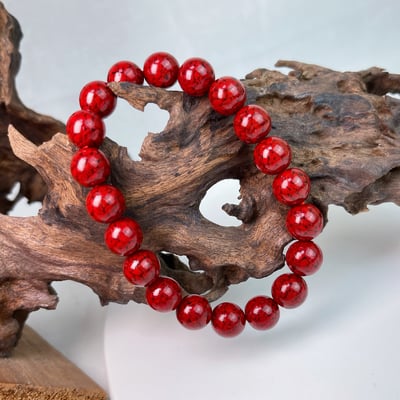 招財&擋煞-《10mm整圈礦體硃砂手鍊》2