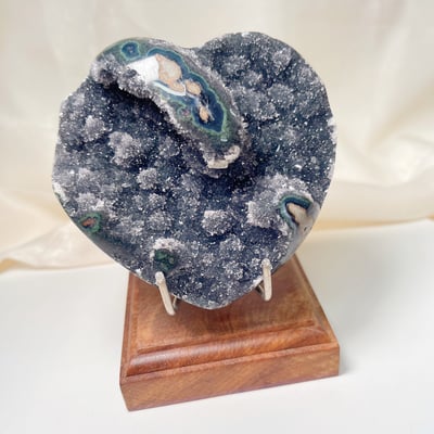 稀有變種紫晶瑪瑙紋路水晶座1