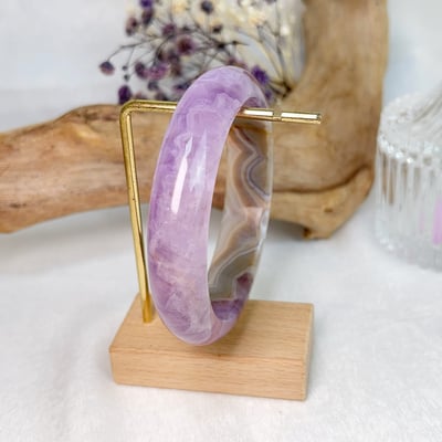 原礦紫水晶瑪瑙鐲A104