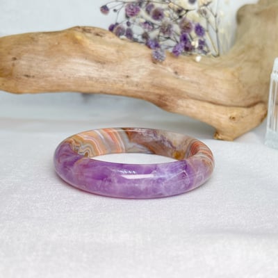 原礦紫水晶瑪瑙鐲A62