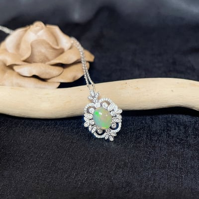 高火彩水晶蛋白石項鍊2