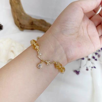 招財/平安-《黃水晶水滴鋯石蝴蝶手鍊》5