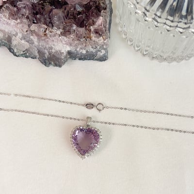 單鑽圈愛心紫水晶項鍊6