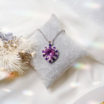 愛心千禧切紫水晶項鍊3