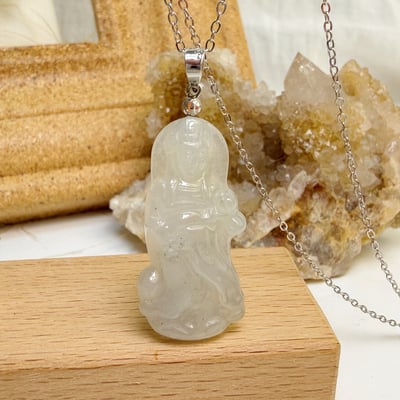 平安/吉祥/靜心-《冰種翡翠媽祖項鍊》3