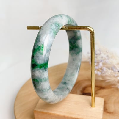 平安吉祥/養護磁場-《陽綠飄花帶烏雞玉手鐲》26