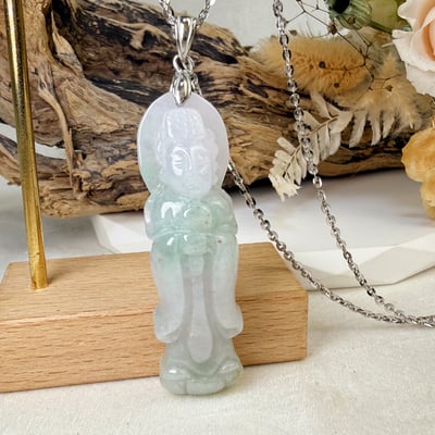 珍玉收藏/平安吉祥-《春彩淡紫羅蘭媽祖項鍊》15