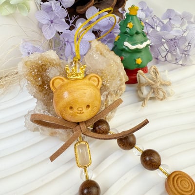 能量精品-《皇冠熊原木白水晶吊飾》5