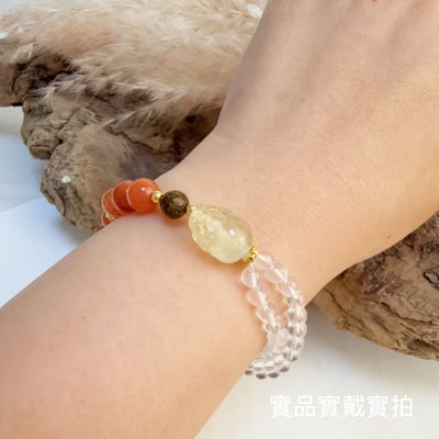 聚財聚氣/能量守護-《黃貔貅南紅白水晶手鍊》5
