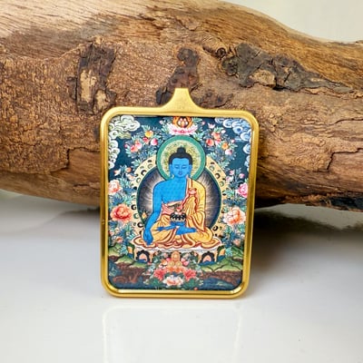 健康/福氣/智慧-《藥師琉璃佛唐卡佛牌》2