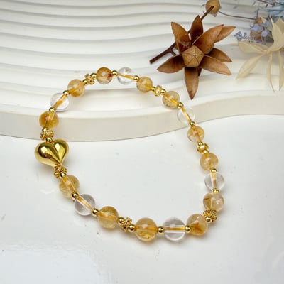 純粹的愛意-《愛心珠白黃水晶手鍊》2