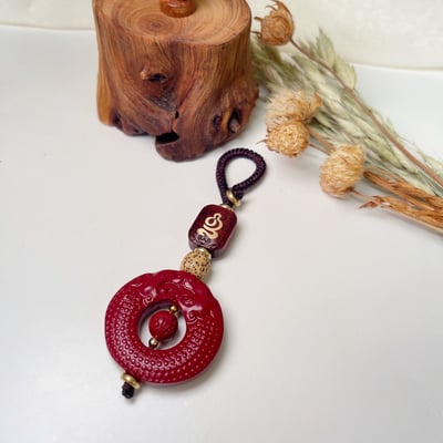 高純度/霸氣雕工-《雙龍招財紫硃砂吊飾》3