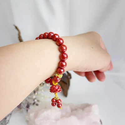 避邪擋煞 / 開運招財-《立體蓮花墜飾帝王砂硃砂手鍊》5