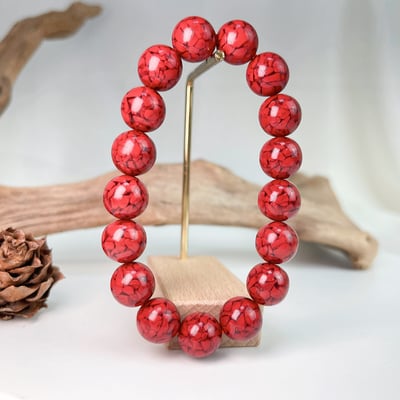 招財&擋煞-《12mm整圈礦體硃砂手鍊》3