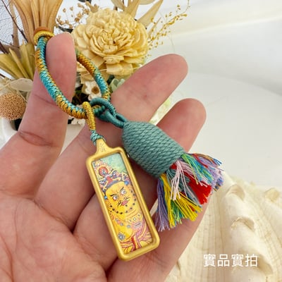 招財/福氣/智慧-《黃財神唐卡吊飾》4