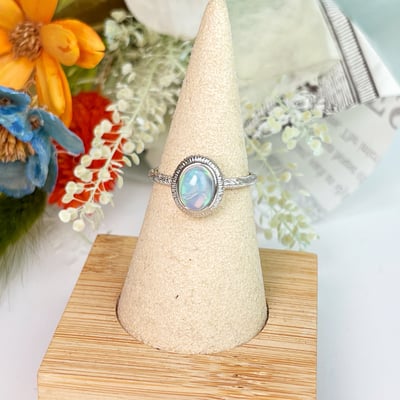 藍韻光遊彩/透體料-《水晶蛋白石紋路設計戒指》7