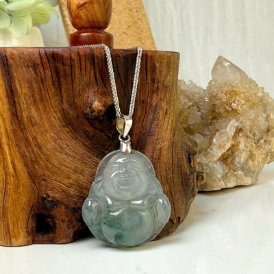 化解煞氣/福氣喜樂-《冰種飄花彌勒佛項鍊》6