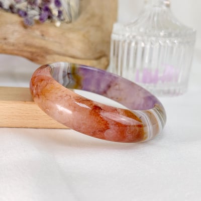 原礦紫水晶瑪瑙鐲A55