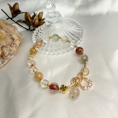 運勢/財富/小人-《月亮銅管多色髮晶手鍊》5