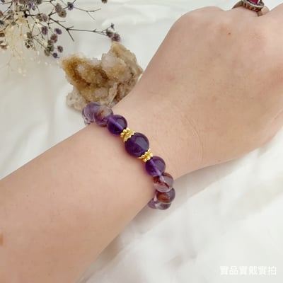 貴人/事業/擋煞-《雙尖閃靈紫礦水晶手鍊》5