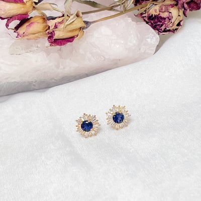 菫青石鑽花耳環2