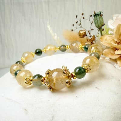 財富能量/高磁場-《鈦晶綠髮設計款手鍊》2