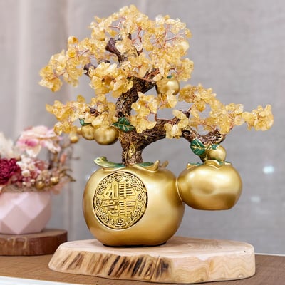 工藝級-《事事如意黃水晶招財樹》3