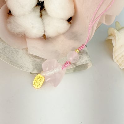 人緣/桃花/心輪-《粉晶貓咪吊飾》2