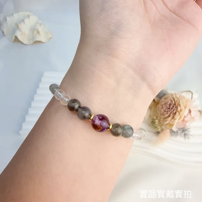 消除負能量/安定-《紫幽靈拉長白水晶手鍊》6