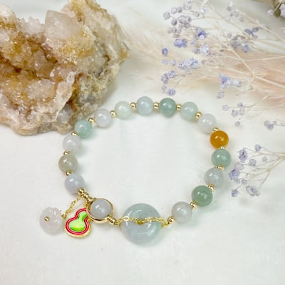 平安扣玉/平安無事-《天然A貨翡翠平安扣手鍊》1