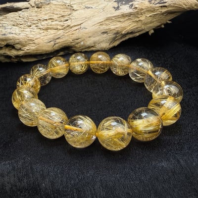 全淨體/金鈦絲/招財之王-《超頂級淨體鈦絲金鈦晶手鍊》3